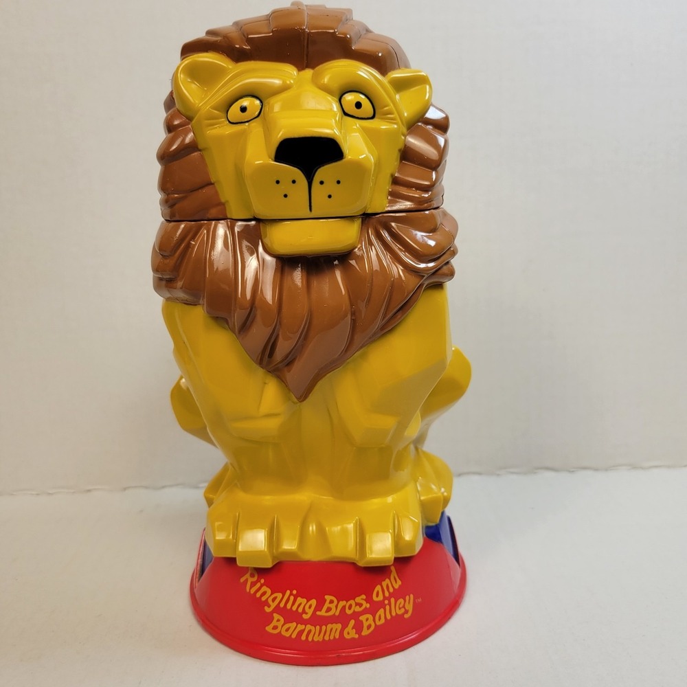 Ringling Bros Barnum & Bailey Circus Lion Popcorn Bucket 8" Vintage Souvenir